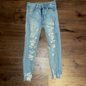 High Rise Ripped Jeggings from American Eagle